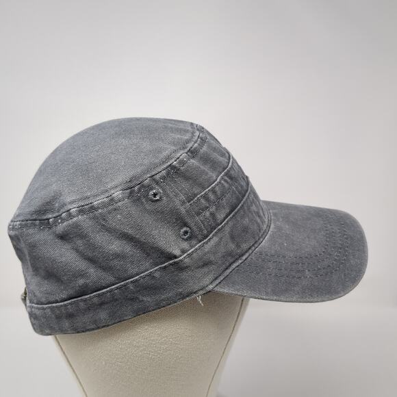 Unbranded Slideback Cadet Army Cap Gray One Size Adjustable Lightweight Cotton - Picture 5 of 9